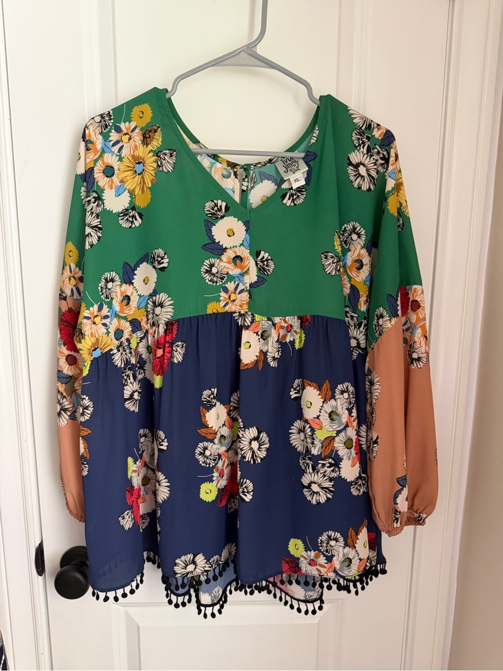 IVY JANE Floral Design Blouse Top Size XL